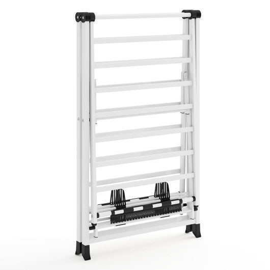 72.5 Inches Clothes Drying Rack with Height Adjustable Wings-Beige