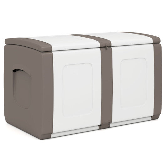 53 Gallon Patio Container with Lockable Lid  for Packages and Garden-Gray