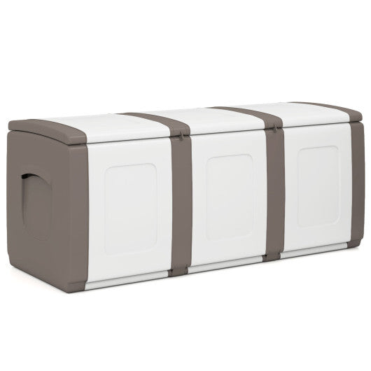 80 Gallon Patio Container with Lockable Lid for Packages and Garden-Gray