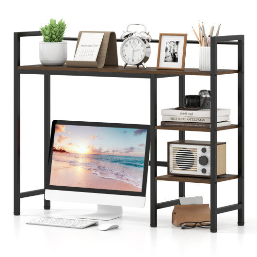 Desktop Bookshelf 38.5" W with Storage Display Rack for Home Office-Black