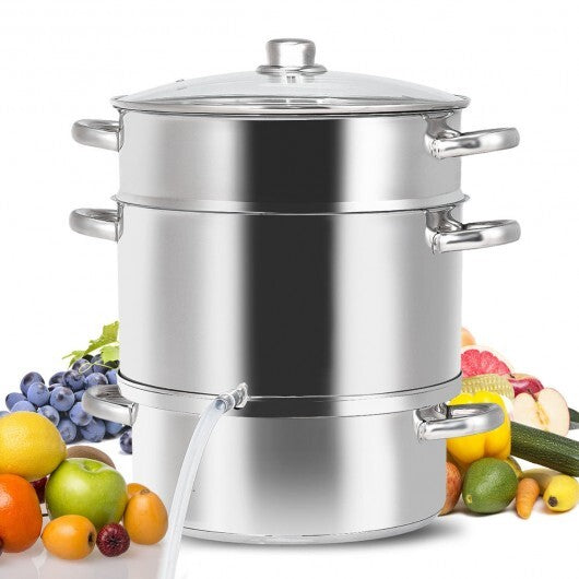 11-Quart Stainless Steel Pan Fruit Juicer Steamer