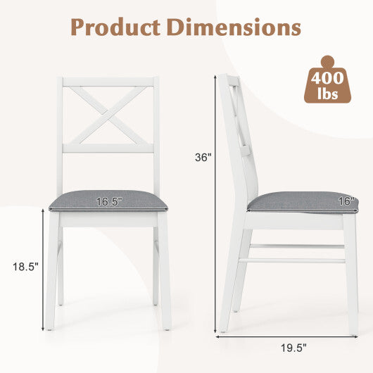 Upholstered Side Dining Chairs Set of 2 with Rubber Wood Frame-Brown