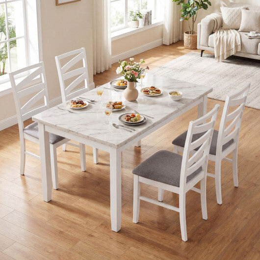 Dining Chairs Set of 2 with Backrests and Rubber Wood Frames-Brown
