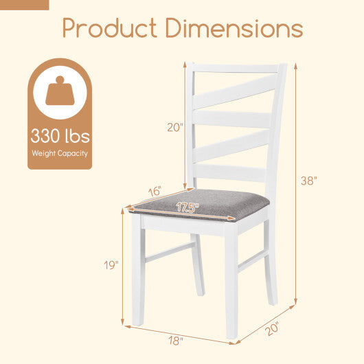 Dining Chairs Set of 2 with Backrests and Rubber Wood Frames-Brown