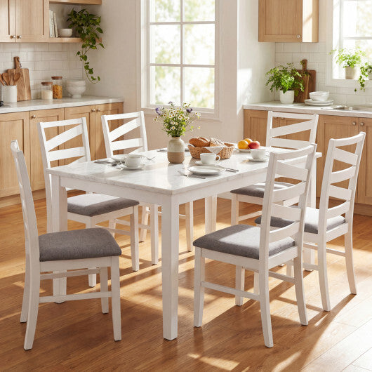 Dining Chairs Set of 2 with Backrests and Rubber Wood Frames-Brown