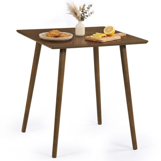 27.5 Inch Small Square Wooden Dining Table for 2-4 People Space-Saving Dining Room Table-Walnut