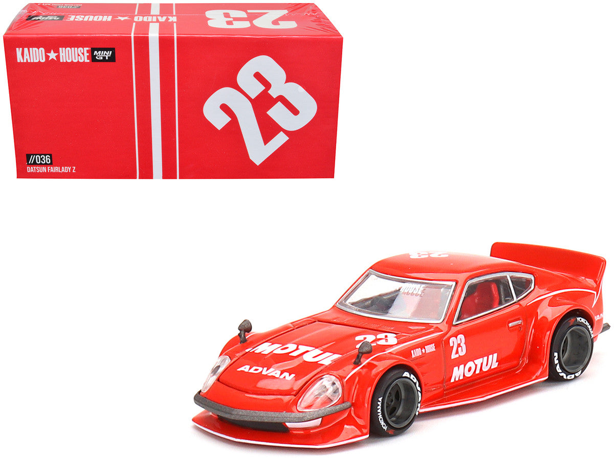 Datsun Fairlady Z RHD (Right Hand Drive) #23 Red "Motul V2" (Designed by Jun Imai) "Kaido House" Special 1/64 Diecast Model Car by True Scale Miniatures