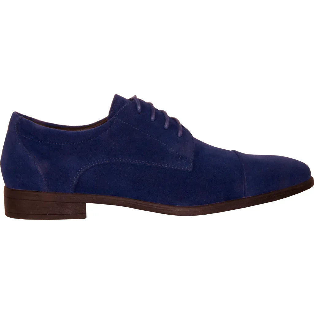 VANGELO Men Dress Shoe KING-4 Oxford Formal Tuxedo for Prom and Wedding Royal Blue