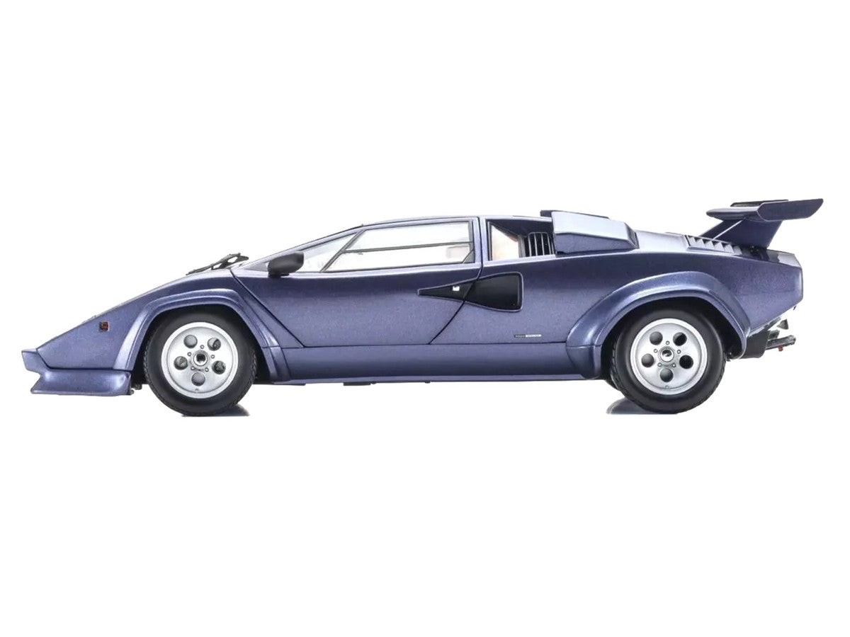 Lamborghini Countach LP 5000 Quattrovalvole Dark Blue Metallic 1/18 Diecast Model Car by Kyosho