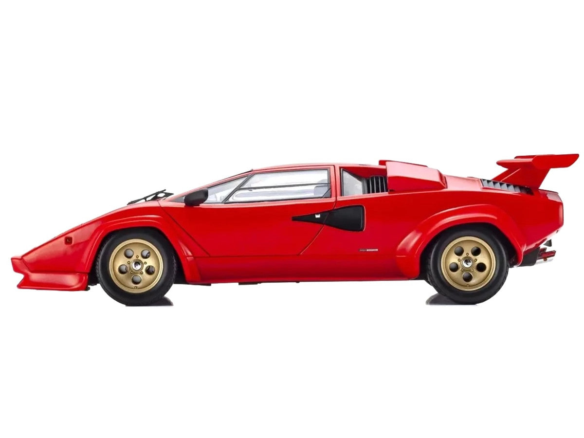 Lamborghini Countach LP 5000 Quattrovalvole Red with Gold Wheels 1/18 Diecast Model Car by Kyosho