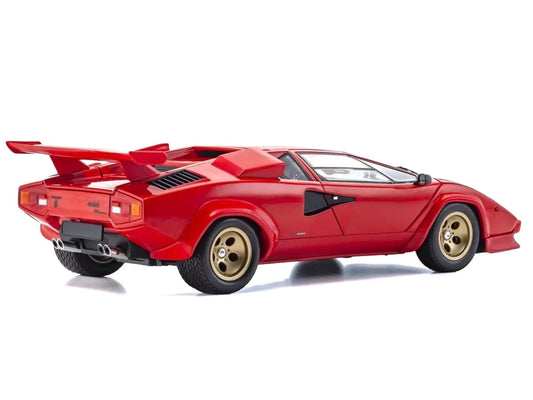 Lamborghini Countach LP 5000 Quattrovalvole Red with Gold Wheels 1/18 Diecast Model Car by Kyosho