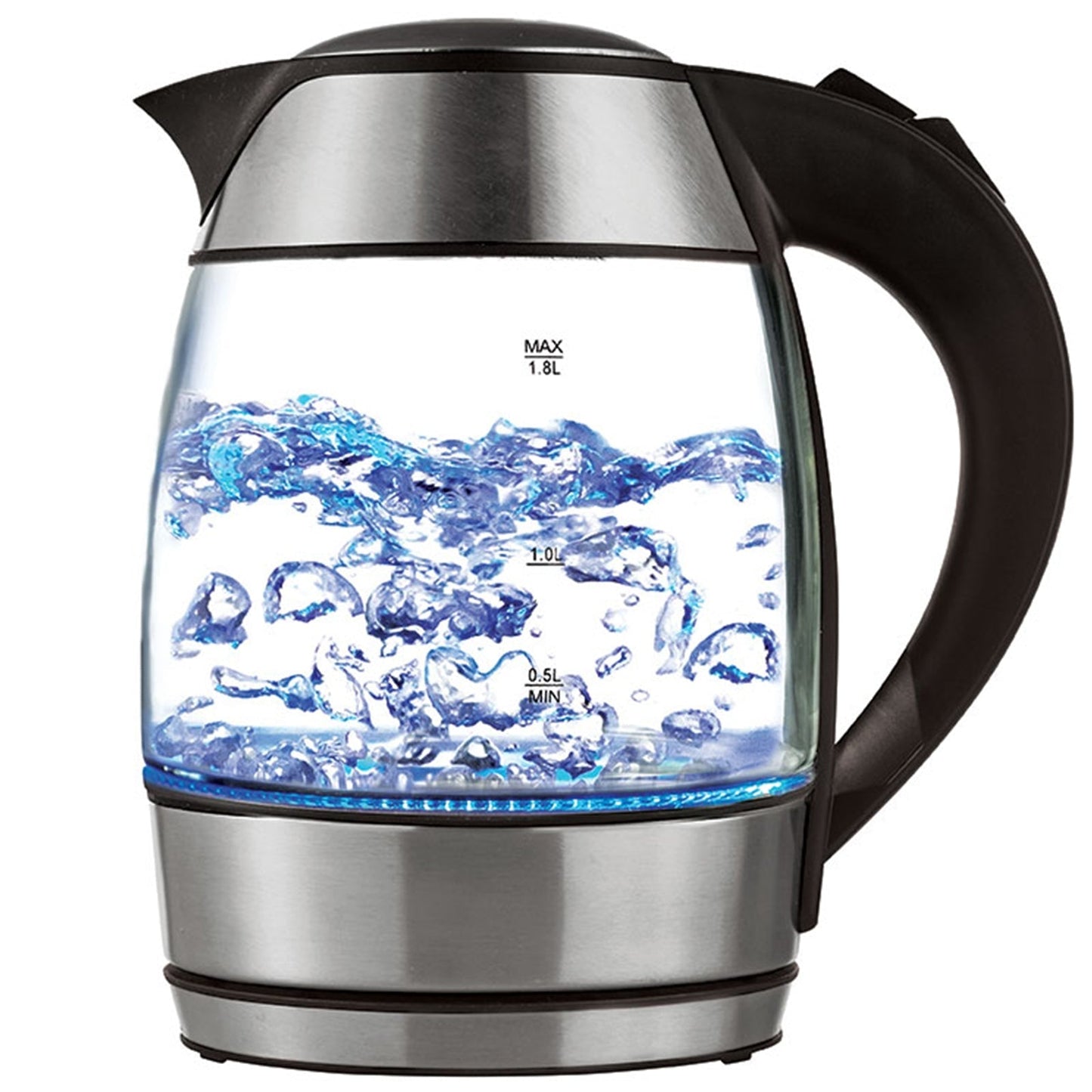 Brentwood  1.8L Cordless Glass Electric Kettle with Tea Infuser, Silver