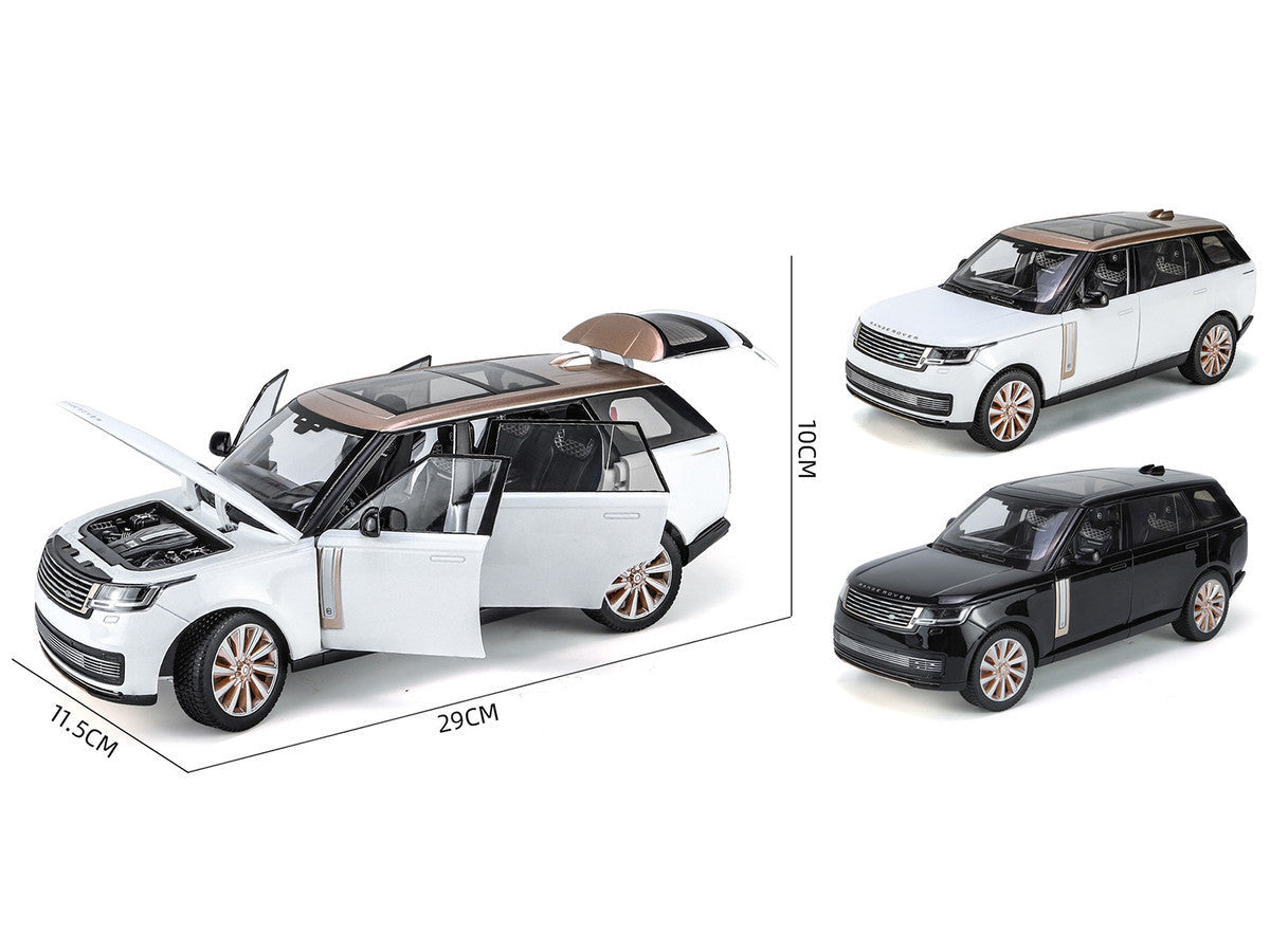2022 Land Rover Range Rover SV White Metallic with Rose Gold Top and Moonroof 1/18 Diecast Model Car by Heimanba