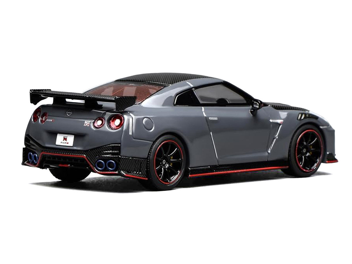 2022 Nissan GT-R Nismo (R35) RHD (Right Hand Drive) Stealth Gray with Carbon Hood and Top "Senior 64" Series 1/64 Diecast Model Car by MotorHelix