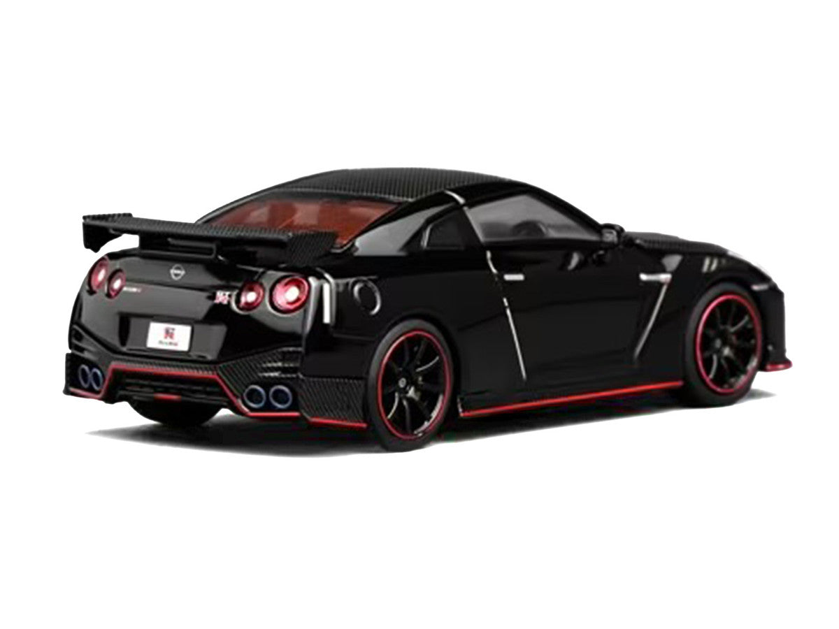 2022 Nissan GT-R Nismo (R35) RHD (Right Hand Drive) Meteor Flake Black Pearl with Carbon Hood and Top "Senior 64" Series 1/64 Diecast Model Car by MotorHelix