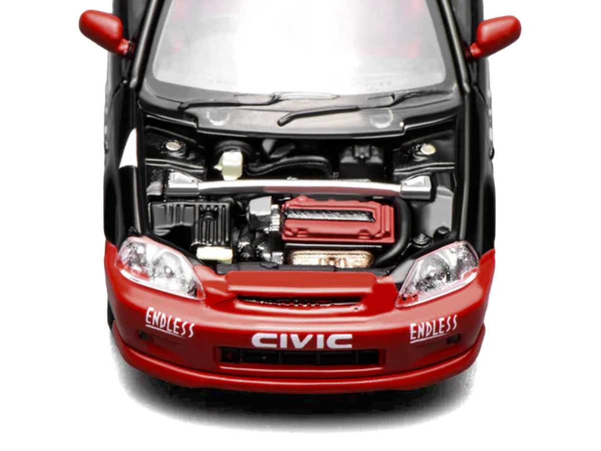 Honda Civic Type R (EK9) RHD (Right Hand Drive) #60 "Advan" Black and Red 1/64 Diecast Model Car by MotorHelix