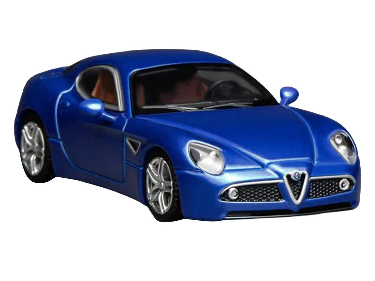 2008 Alfa Romeo 8C Competizione Blue Metallic 1/64 Diecast Model Car by MotorHelix