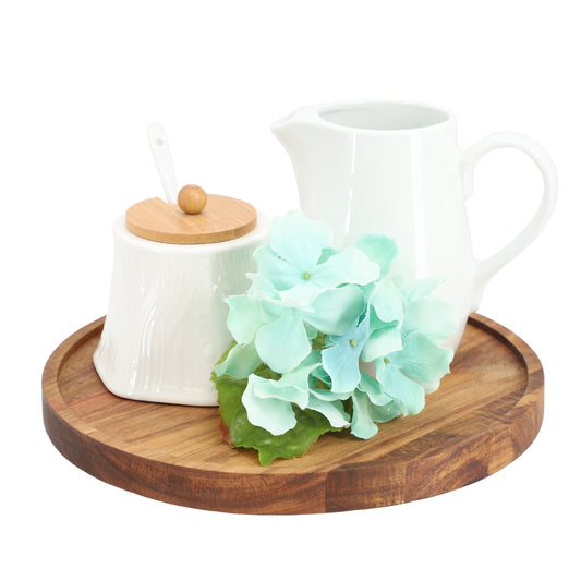 MegaChef 10 Inch Acacia Wood Lazy Susan Tray