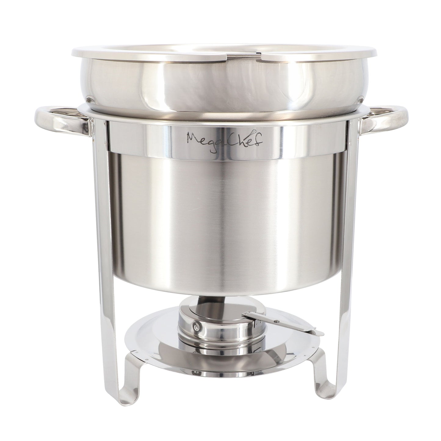 MegaChef 7.4 Quart Round Stainless Steel Soup Professional Chafing Dish/Food Warmer/Buffet Server Serving Trays