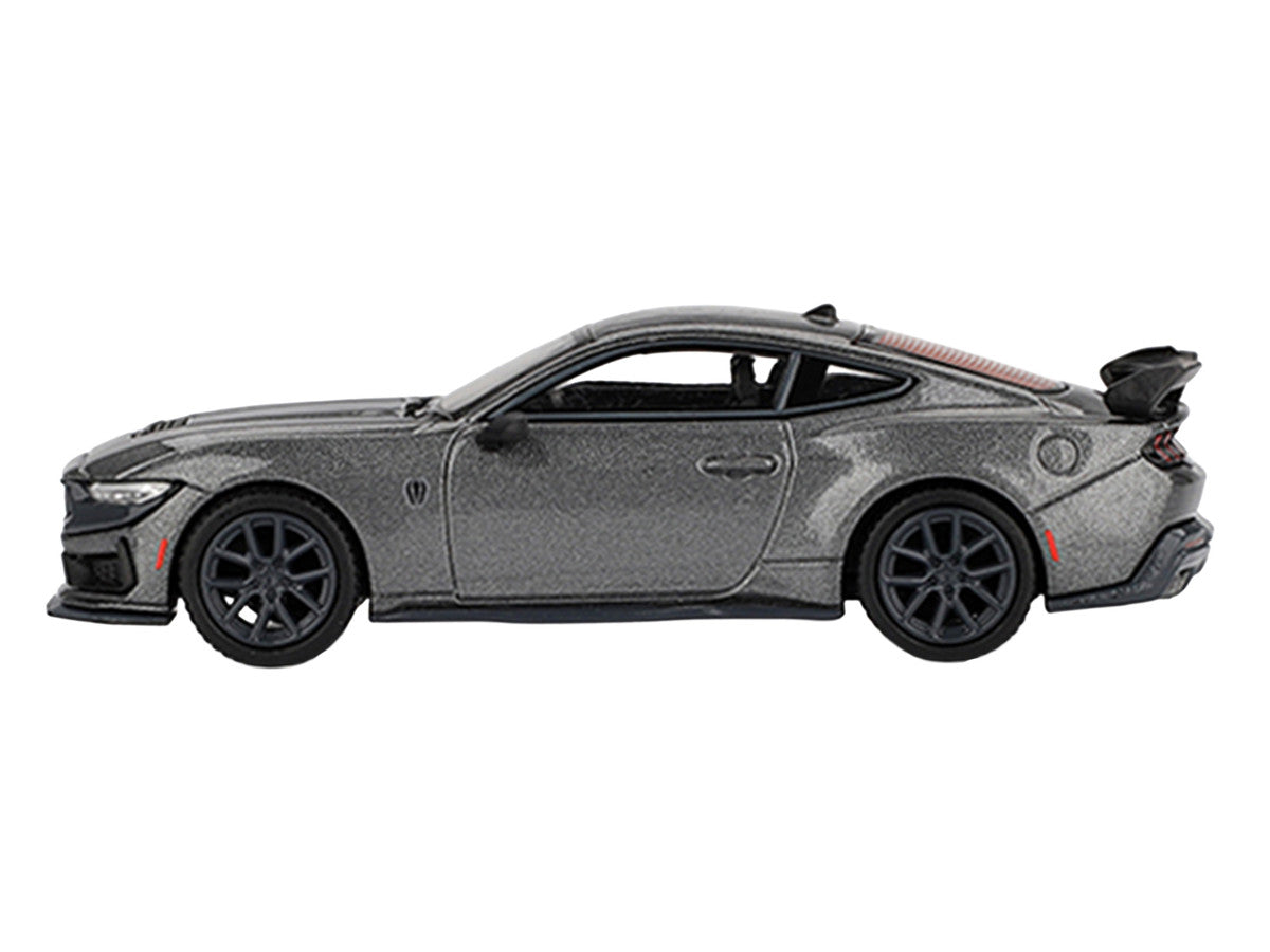 2024 Ford Mustang Dark Horse Carbonized Gray Metallic Limited Edition 1/64 Diecast Model Car by Mini GT