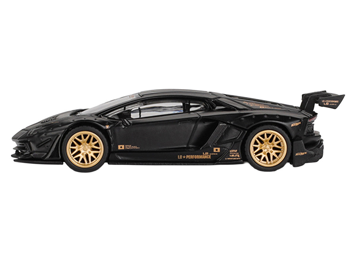 Lamborghini Aventador "LB-Works" Matt Black with Carbon Hood Limited Edition 1/64 Diecast Model Car by Mini GT