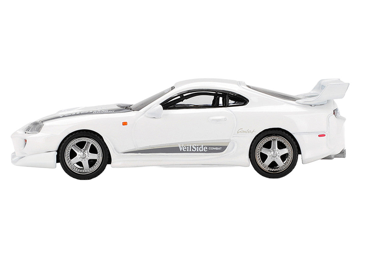 Toyota Supra "VeilSide Combat V-I" White Limited Edition 1/64 Die Cast Model Car by Mini GT