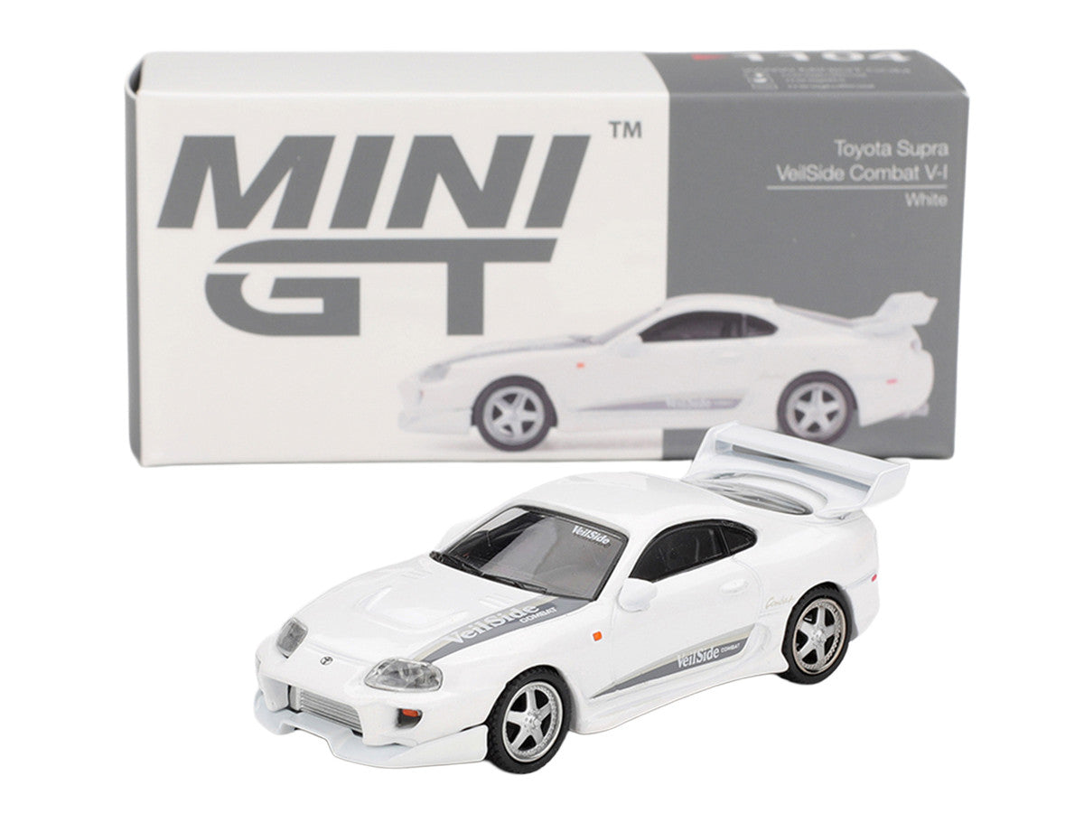 Toyota Supra "VeilSide Combat V-I" White Limited Edition 1/64 Die Cast Model Car by Mini GT