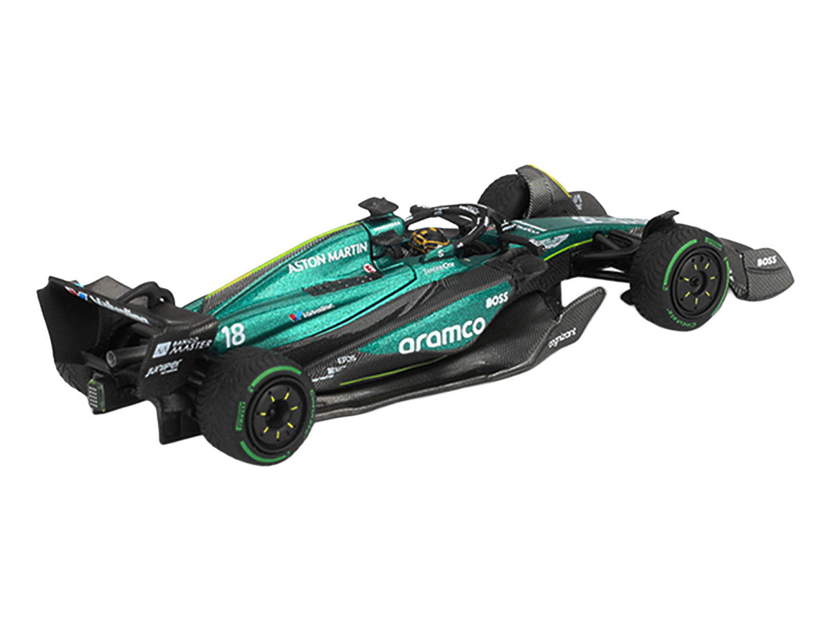 Aston Martin AMR24 #18 Lance Stroll Formula One F1 "Canadian GP" (2024) Limited Edition 1/64 Diecast Model Car by Mini GT