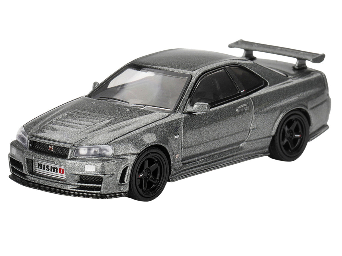 Nissan Skyline GT-R (NISMO BNR34 CRS Version) RHD (Right Hand Drive) Dark Metal Gray Metallic Limited Edition 1/64 Diecast Model Car by Mini GT