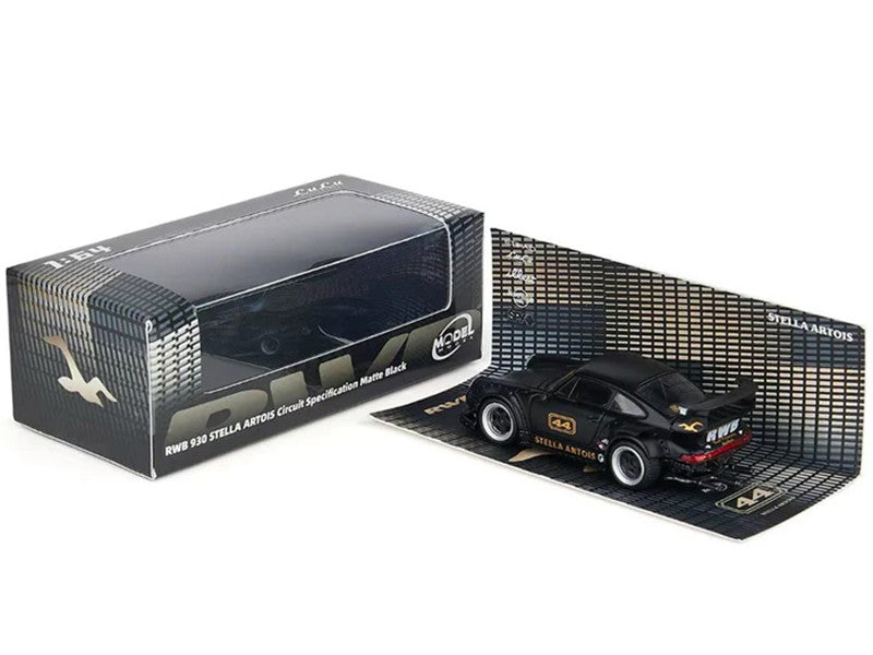 RWB 930 Circuit Specification #44 "Stella Artois" Matt Black 1/64 Diecast Model Car by Model Model