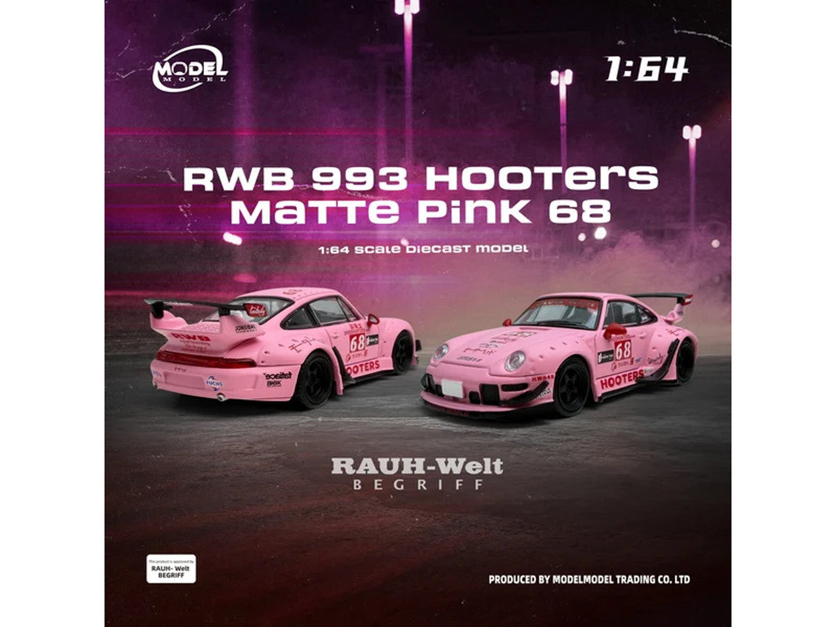 RWB 993 #68 "Hooters" Matt Pink 1/64 Diecast Model Car by Model Model