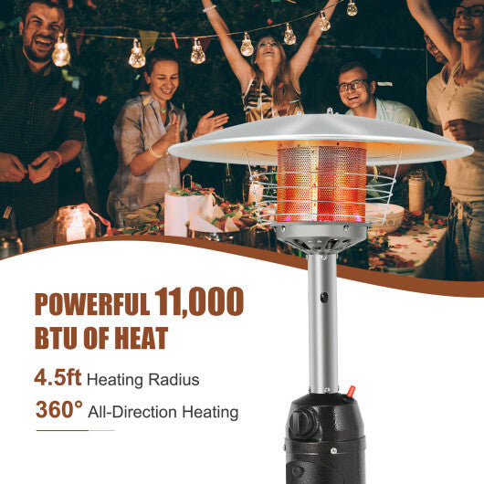 11 000 BTU Portable Tabletop Propane Patio Standing Heater-Black