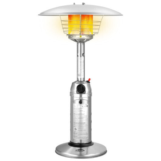 11 000 BTU Portable Tabletop Propane Patio Standing Heater-Black