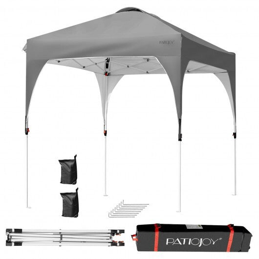 6.6 x 6.6 Feet Outdoor Pop Up Height Adjustable Canopy Tent with Roller Bag-Blue