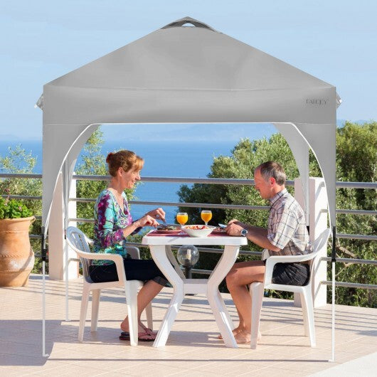 6.6 x 6.6 Feet Outdoor Pop Up Height Adjustable Canopy Tent with Roller Bag-Blue