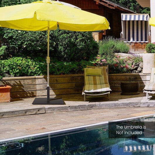 20 Inches Patio Umbrella Base with 4 Adjustable Footpads - Color: Black