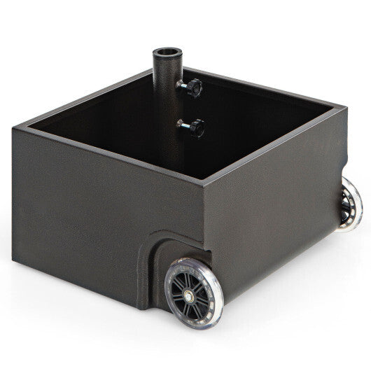 150 Pounds Patio Umbrella Base Stand Wheels Planter Outdoor-Coffee