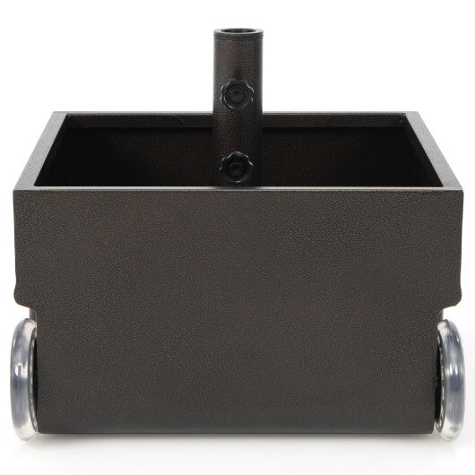 150 Pounds Patio Umbrella Base Stand Wheels Planter Outdoor-Coffee