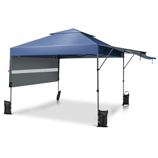 10 x 17.6 Feet Outdoor Instant Pop-up Canopy Tent with Dual Half Awnings-Pink