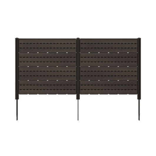 Outdoor Privacy Fence Screen with 5 Ground Stakes for Garden Yard Patio-Brown