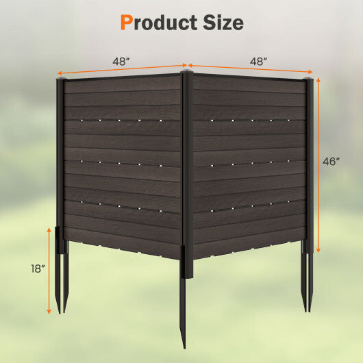 Outdoor Privacy Fence Screen with 5 Ground Stakes for Garden Yard Patio-Brown