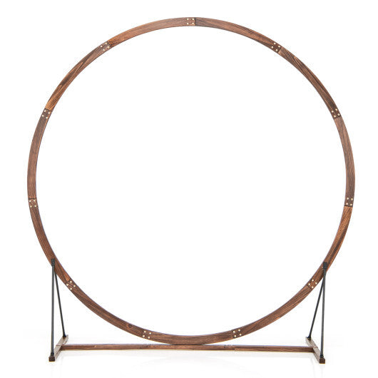 Wooden Wedding Arch Solid Wood Arbor Backdrop Stand for Wedding Ceremony-Heptagon