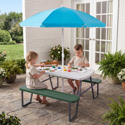Kids Picnic Table with Benches Seats up to 4-Brown