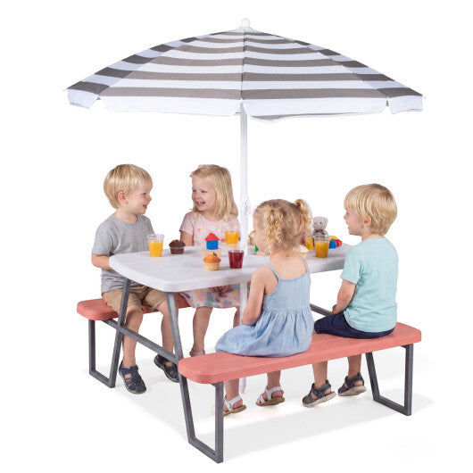 Kids Picnic Table with Benches Seats up to 4-Brown