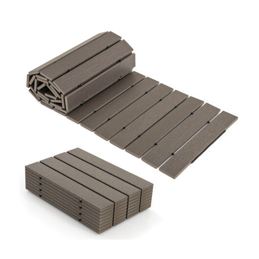 8 Ft Outdoor Garden Pathway Patio Roll Out Straight Walkways with Metal Wire Connection-S