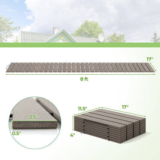 8 Ft Outdoor Garden Pathway Patio Roll Out Straight Walkways with Metal Wire Connection-S