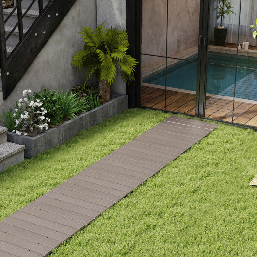 8 Ft Outdoor Garden Pathway Patio Roll Out Straight Walkways with Metal Wire Connection-S