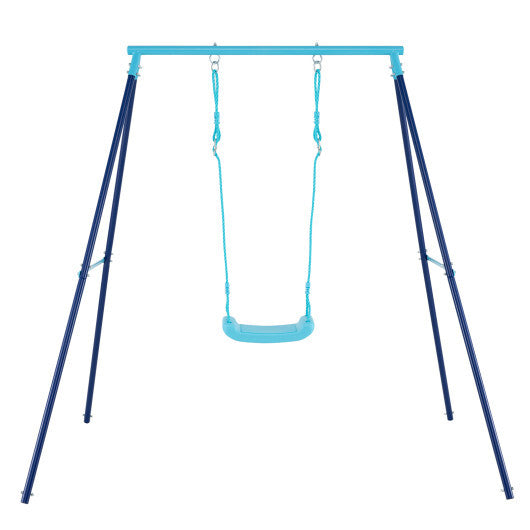 Outdoor Heavy Duty Metal Toddler Swing Set with Stand-Orange