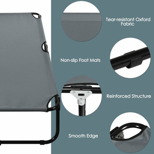 Outdoor Folding Camping Bed for Sleeping Hiking Travel-Gray - Color: Gray