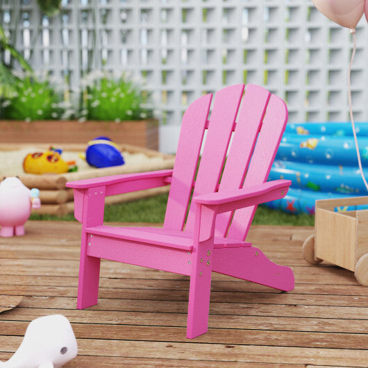 All-Weather HIPS Kid's Adirondack Chair with with High Backrest and Armrests-Turquoise